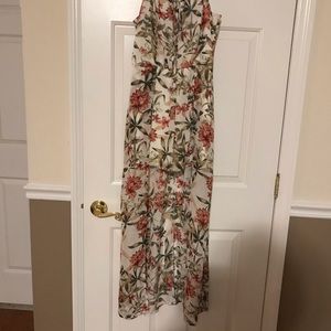 Maxi dress with romper underneath.